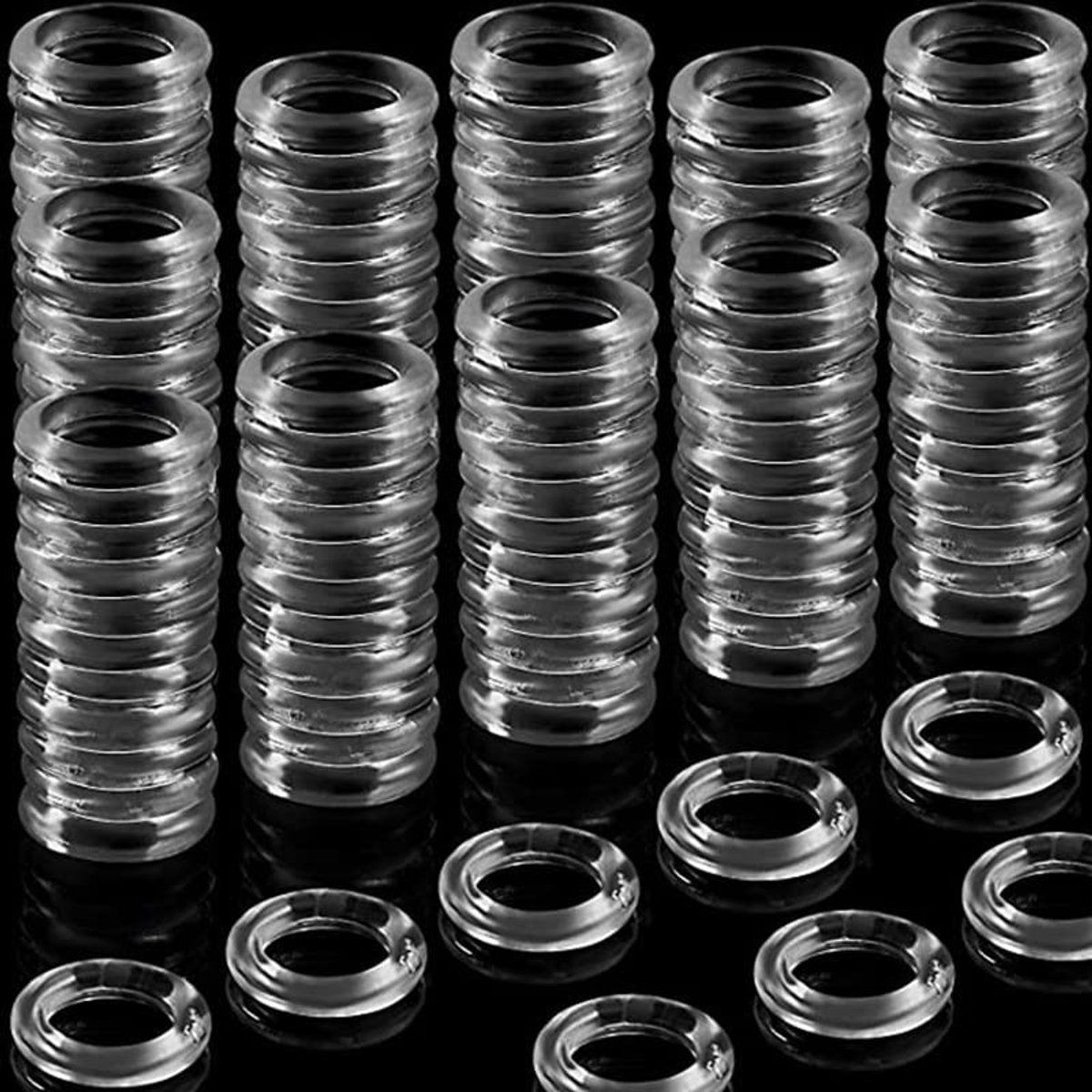 Dailygoods- Gordijnringen 100 stuks - 13 mm O-vormige ringen - Duurzaam plastic - Voor vouwgordijnen - Gemakkelijk schoon te maken - Buitendiameter 13 mm - Gordijnaccessoires