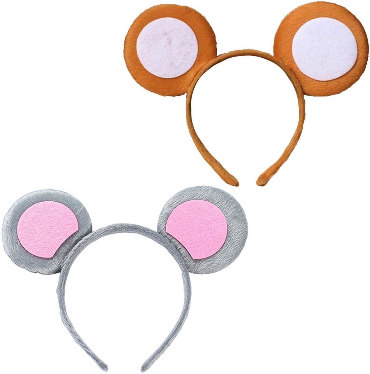 Dailygoods- Haarband Muizenoren - 2 Stuks - Dierenhoofdband