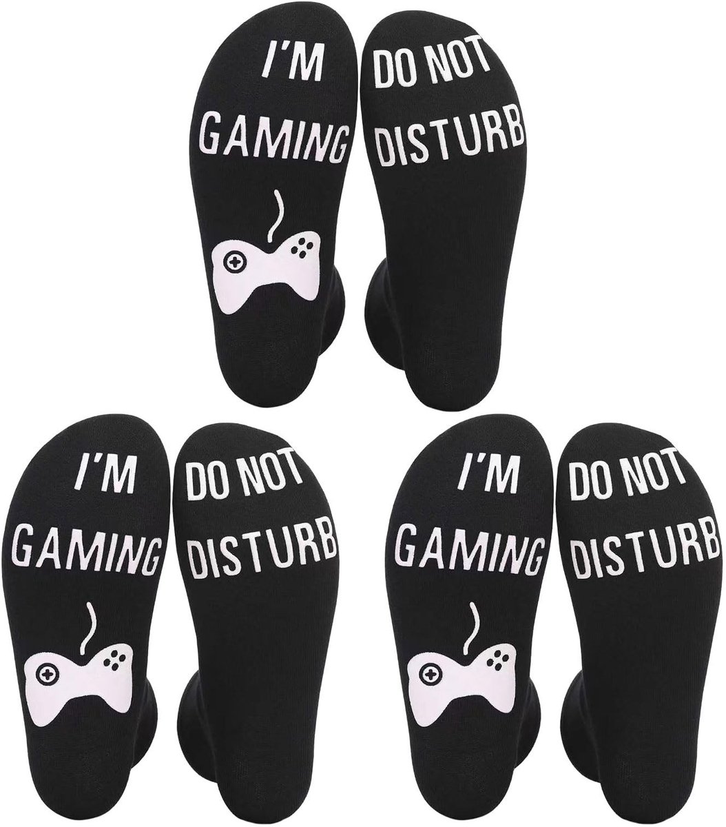 Dailygoods- Gamer Sokken 3 Paar - Grappige Sokken - Antislip Sokken - Sportsokken - Katoenen Sokken - Geschikt voor Maat 36-42