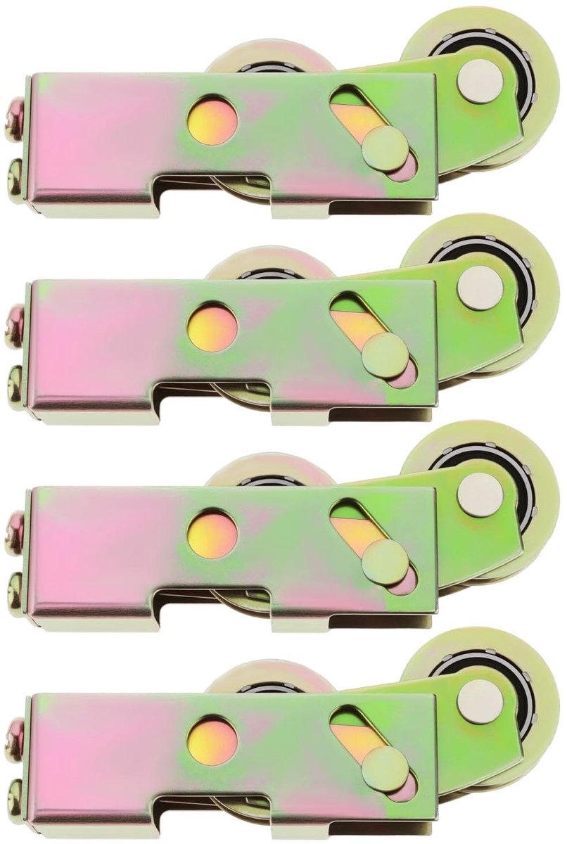 Dailygoods- Schuifdeur Roller - 4 Stks Metalen Tandemrollen - Diameter 32mm - Afmetingen 103,2x25,5mm - Gegalvaniseerd IJzer - Geschikt voor Kastrails - Schuifdeurwielen