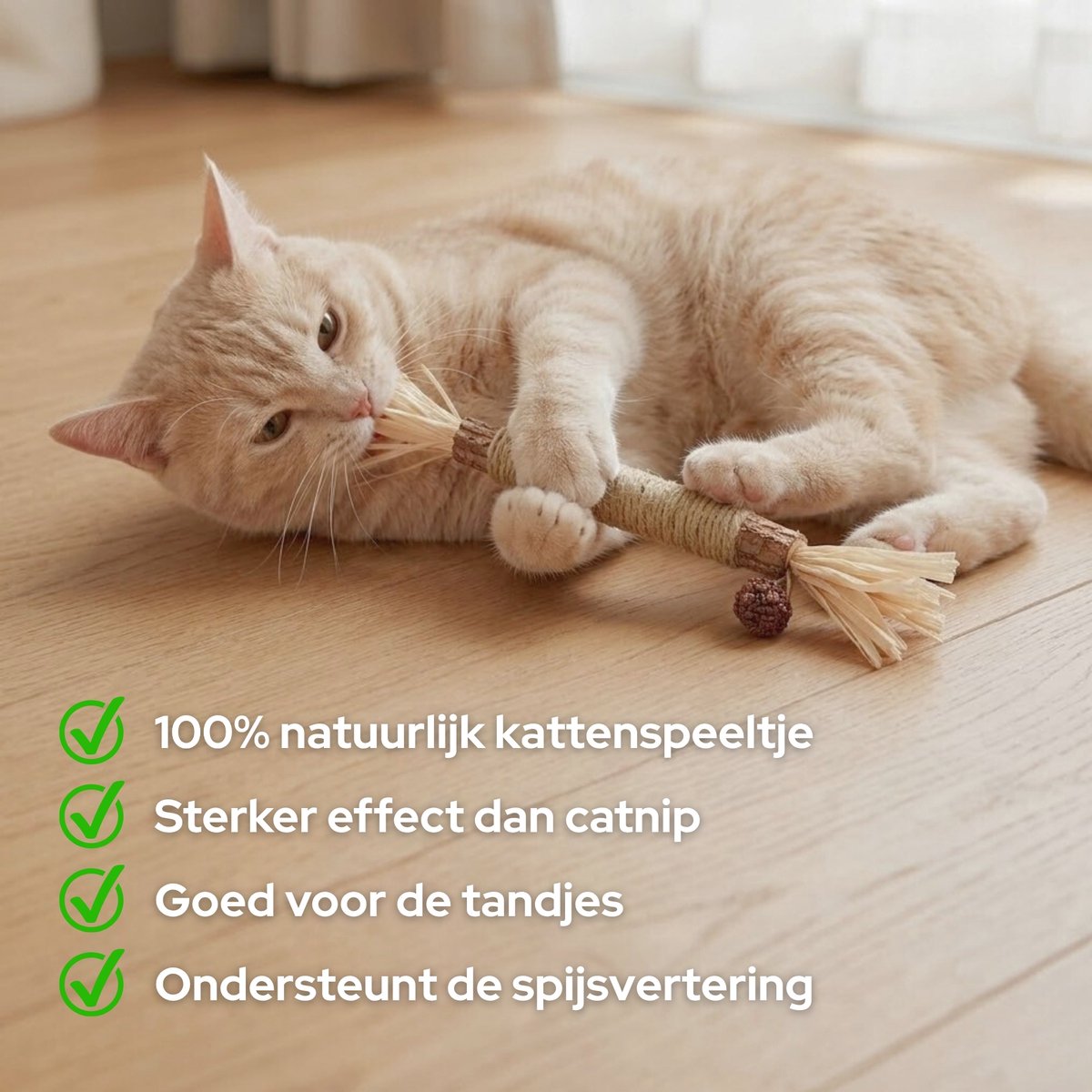 FURTASTIC® Matatabi Stokjes voor Katten - 4 Stuks – 100% Natuurlijk Catnip Kattenspeelgoed — afbeelding 4