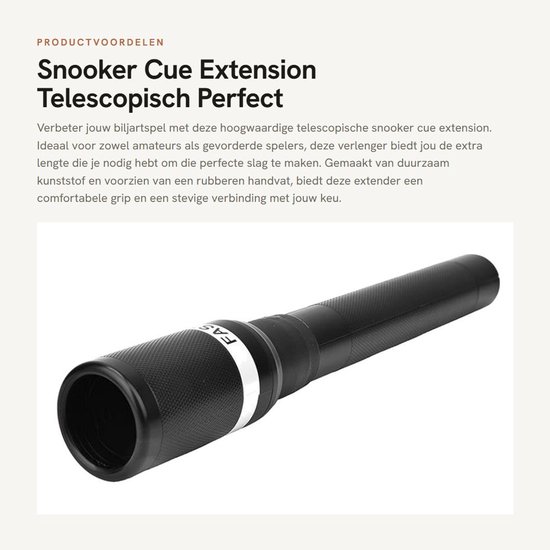 Dailygoods- Biljart Verlenger Hoogwaardig Kunststof - Telescopisch - Snooker Keu Accessoire - Rubberen Handvat - Comfortabel Handgevoel - Strakke Pasvorm - Keuverlenging van Dailygoods — afbeelding 2