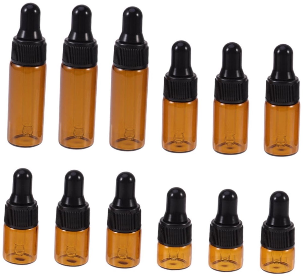 Dailygoods- Pipetflesjes 20 stuks - Glazen Druppelflesjes - Navulbare Containers - Milieuvriendelijk - Lichtgewicht - Geschikt voor Reizen - Druppelfles