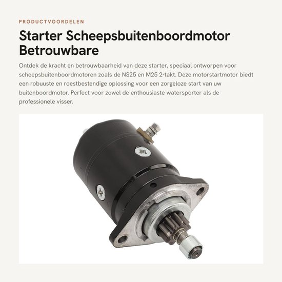 Dailygoods- Starter Betrouwbare Prestaties - Roestbestendige Startmotor - 9 Tanden - Geschikt voor NS25/M25 - Afgedichte Lagere - Aluminium Behuizing van Dailygoods — afbeelding 5