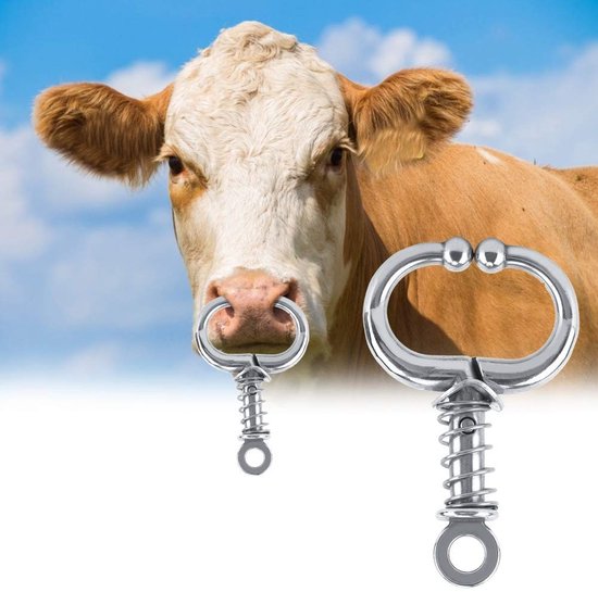 Allecto - Bull Nose Ring - Vee Neus Tang - Automatische Vergrendeling - Roestvrij Staal - Veehouderij Accessoire - Landbouwapparatuur - Geschikt vo... van Merkloos — afbeelding 3