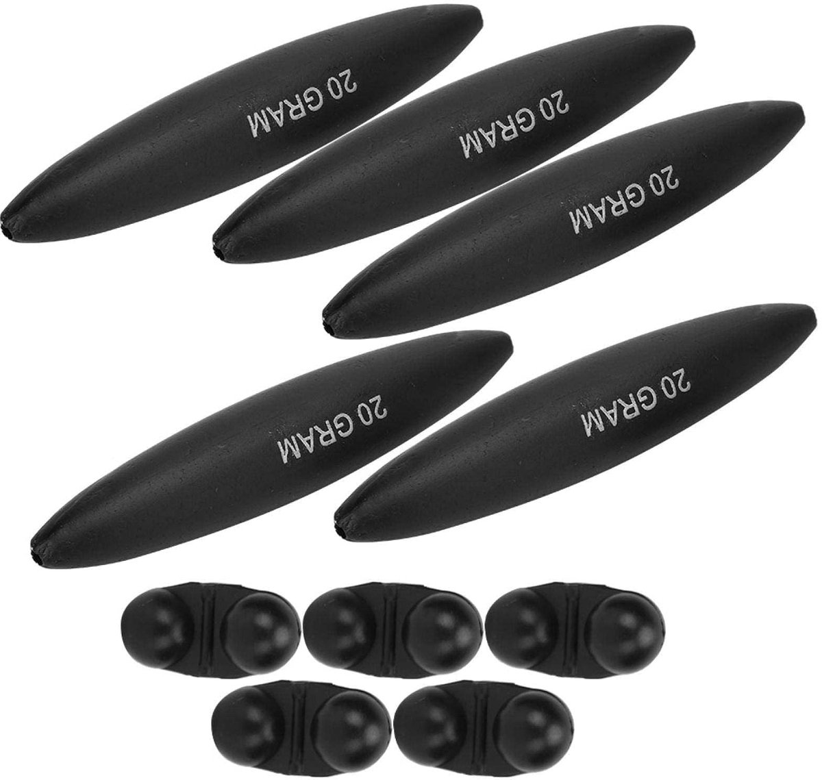 Dailygoods- Visdobbers 5 Stuks - Draagbare EVA Vlotters - Hoge Sterkte - Meerval Drijvers - Outdoor Vissen Accessoires - Zwart - Visfloat