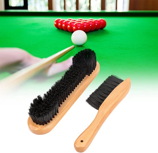 Dailygoods- Biljarttafel Borstel - Railborstel - Pooltafel Cleaner - Houten Handvat - 2 Stuks - Eenvoudig in Gebruik - Pooltafelborstel van Dailygoods — afbeelding 2