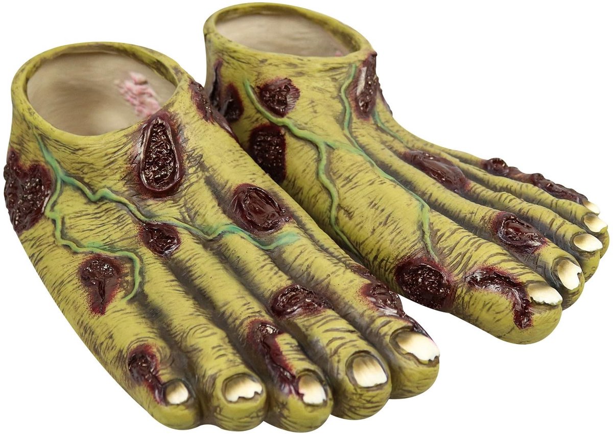 Dailygoods- Zombie Voeten Handgemaakt - Volwassen Maten - Biologisch Afbreekbaar Latex - Realistisch Ontwerp - Perfect voor Halloween - Geschikt voor Cosplay - Kostuumvoeten