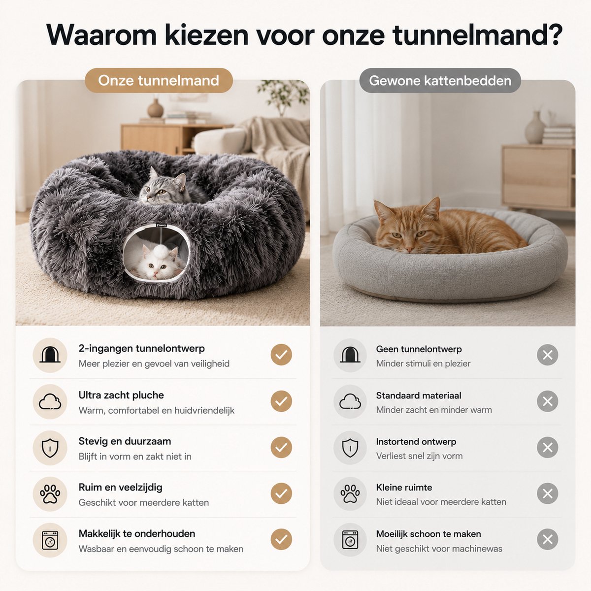 BOTC Kattentunnel met Kattenmand - Speeltunnel Voor Dieren - Tunnel Kat - Kattenhuis - Speeltunnel kat - Grijs — afbeelding 7