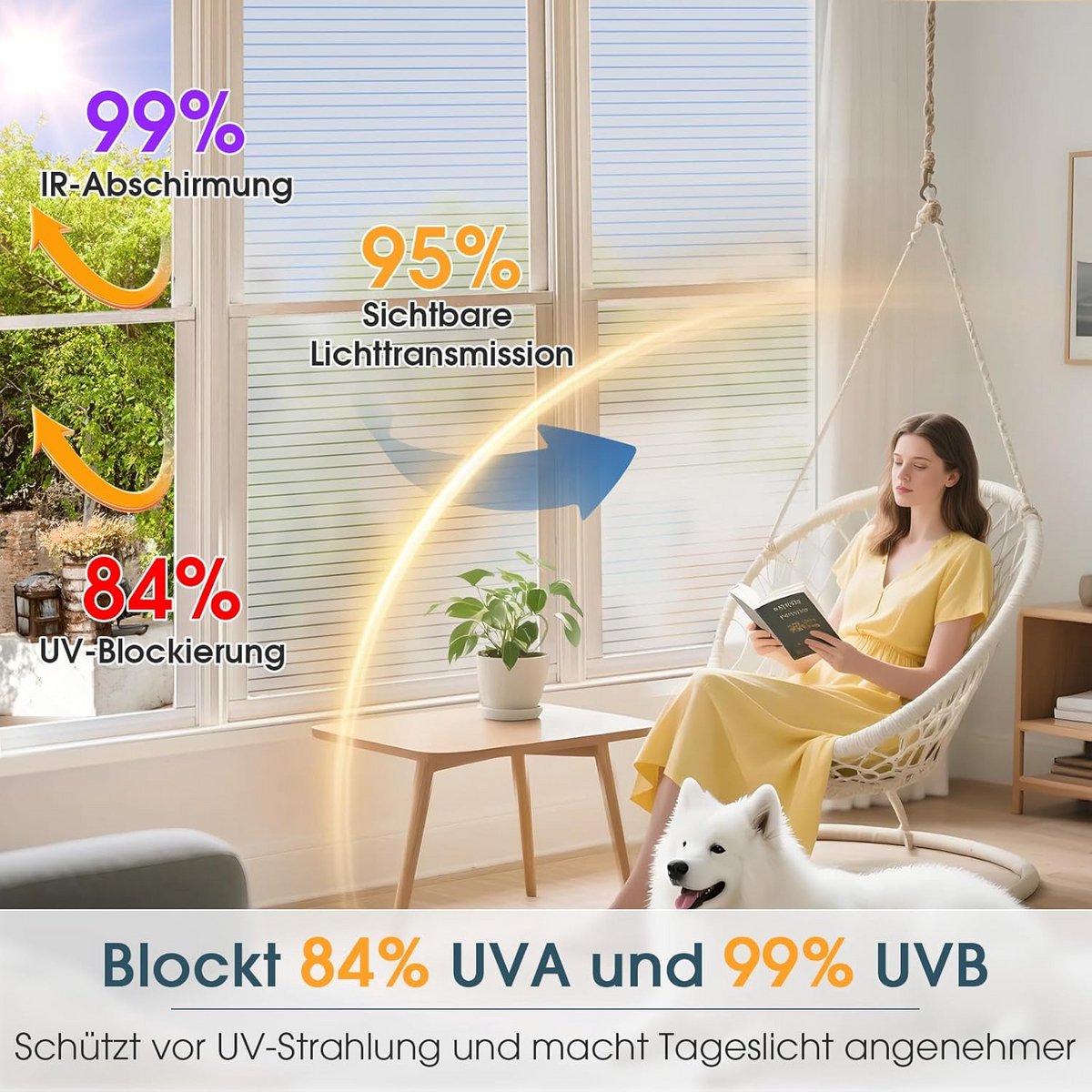 Raamfolie Strepen - Privacyfolie Glas - Raam Decoratie - Zonder Lijm Statisch - 45 x 200 c
