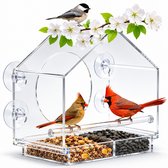 BOTC Vogelvoederhuisje voor buiten - Transparante Voederhuisjes van acryl - Verbeterde zuignap - Vogels kijken voor katten