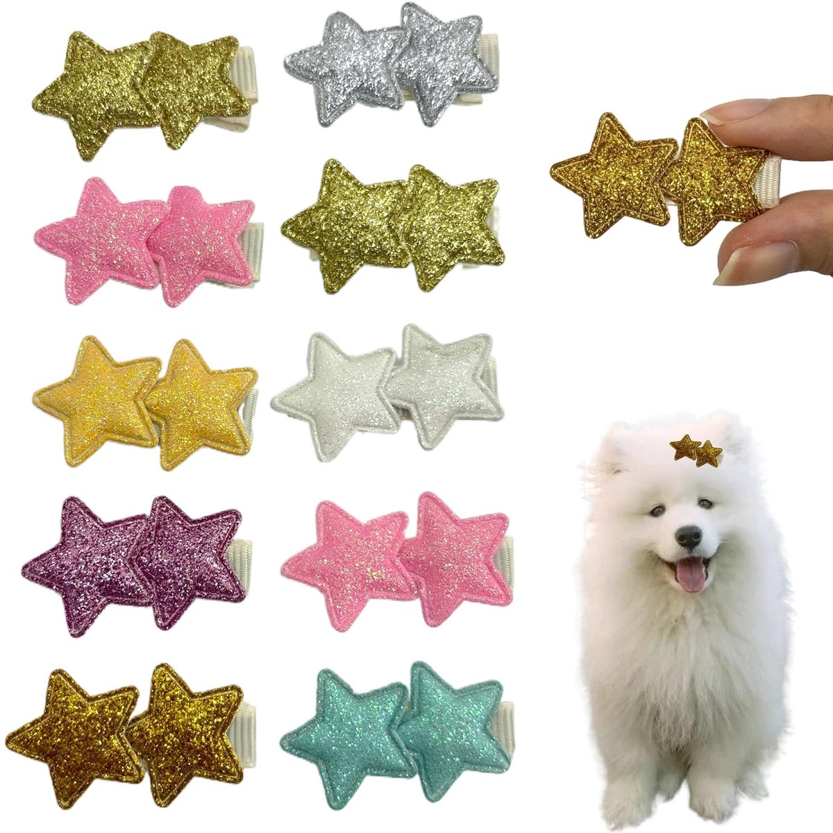 Dailygoods- Haarspelden 10 Stuks - Huisdierclips - Accessoires voor Hondenfeesten - Schattige Kattenhoofddeksels - Kleine Dierenharen - Ideaal voor Kleine Huisdieren - Huisdieraccessoires