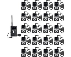 Draadloos Tour Guide System Retekess - Inclusief koptelefoon en microfoon -49 Kanalen - 100m- Interpretatiesysteem - Kerkvertaalsysteem Voor Toerisme -Training-T130S