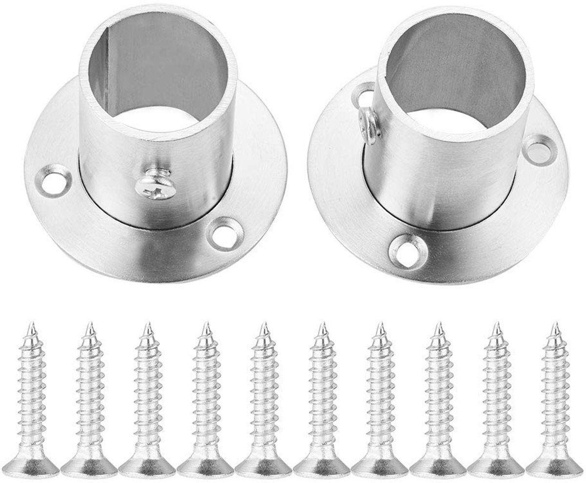 Dailygoods- Douchestang Roestvrij Staal - Beugelset - Flens - Schroeven - Verstelbaar - Duurzaam - Beugel
