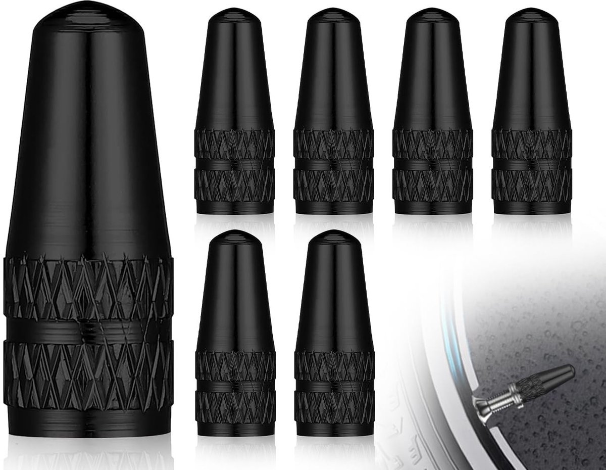 Dailygoods- Ventieldoppen 6 Stuks - Franse Ventieldoppen - Aluminium - Stofkappen - Compatibel met Luchtventiel - Betrouwbare Keuze - Ventieldop