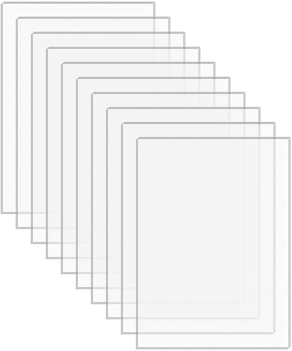 Dailygoods- Acrylplaten 10 stuks - Doorzichtige Platen - Kunststof Glas Plaat - Fotolijst Vervanging - High-Definition Transparant - 12,7 x 18,5 cm - Plexiglas