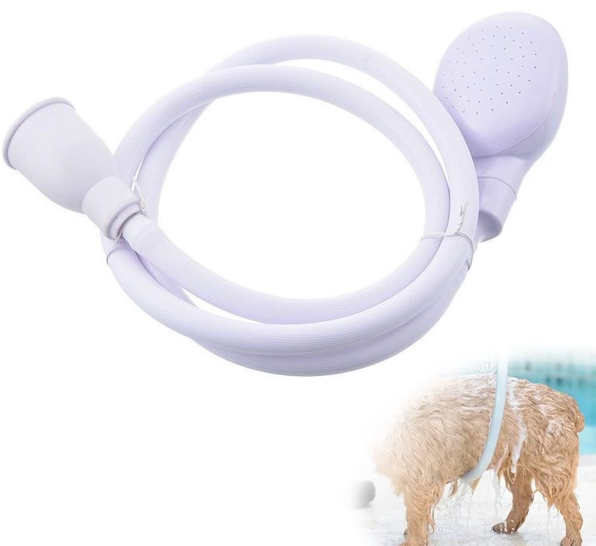 Dailygoods- Douchekop voor Huisdieren - Duurzaam ABS - Doucheslang - Eenvoudige Aansluiting - Geschikt voor Honden/Katten - Efficiënte Waterafvoer