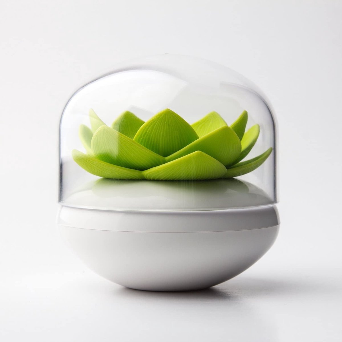 Dailygoods- Wattenstaafjeshouder Kunststof - Tandenstokerhouder - Multifunctionele Opslag - 8,4 x 8 cm - Wit/Groen - Tot 30 Stuks - Opslagdoos