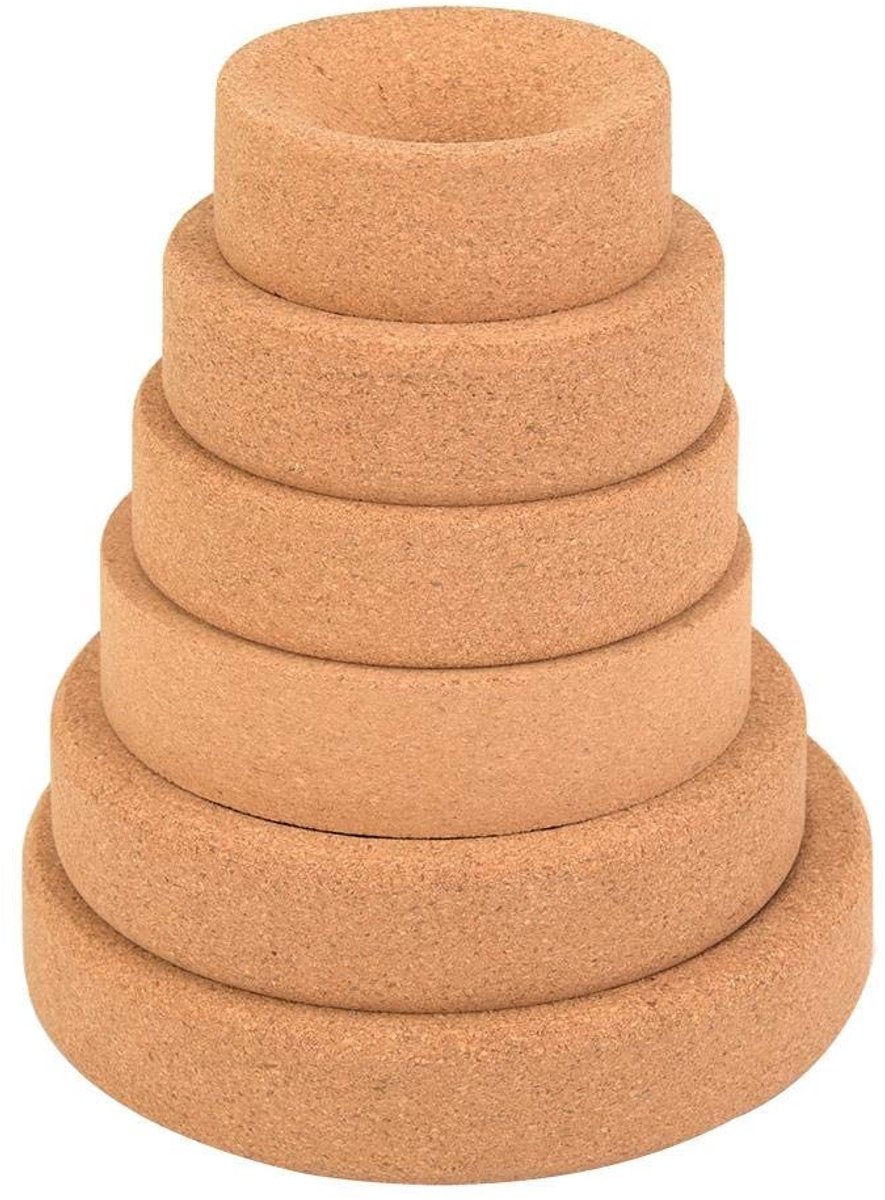 Dailygoods- Laboratoriumsteun Synthetische Kurk - Ondersteuning voor Ronde Vloerglasproducten - Buitendiameter 80/160mm - Hoogte 30mm - Milieuvriendelijk Materiaal - Korkstandaard