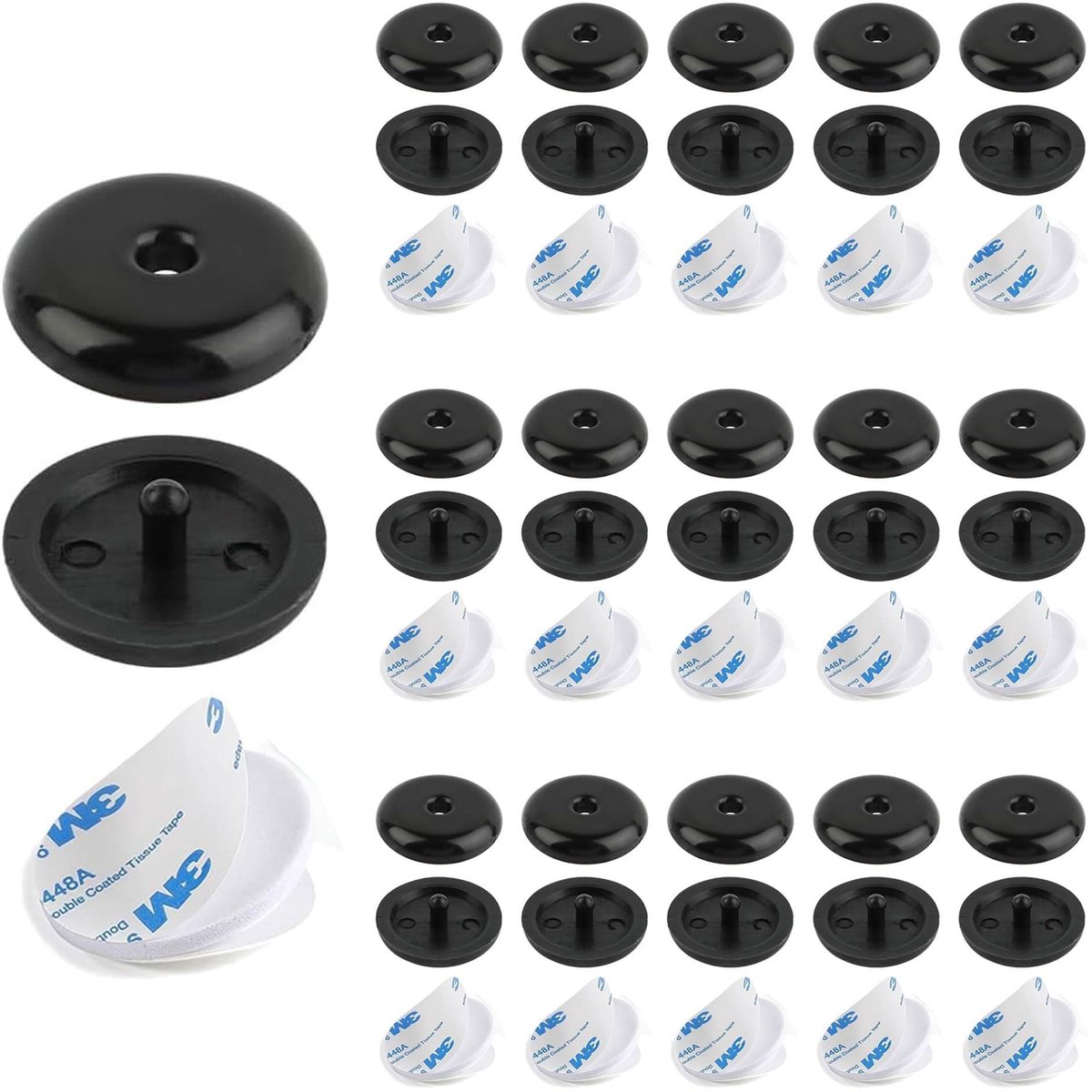 Dailygoods- Bevestigingsknoppen Zelfklevend - Montagegespen - Insectenbescherming - Vliegengaas - Clips Zonder Boren - Kunststof, Winddicht - Raamclips