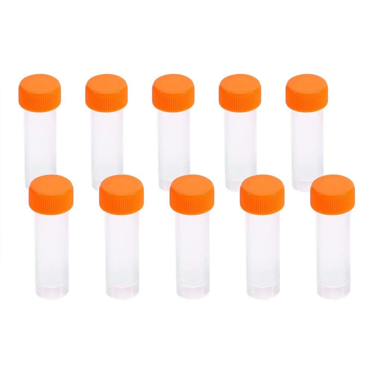 Dailygoods- Reageerbuisjes 5ml Set van 10 - Plastic - Goede Transparantie - Goede Afdichting - Lage Temperatuur Bestand - Maatstreepjes - Monsterbuis