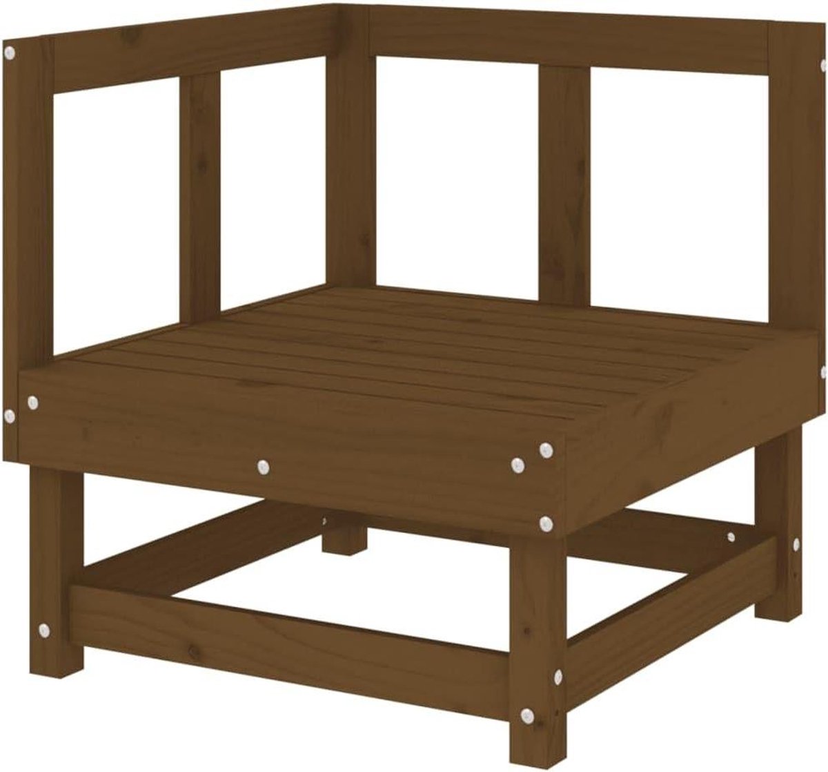 Tuinhoekbank Grenenhout - Loungestoel Buiten - Gezellig Samenzijn - Modulair Ontwerp - 61 cm Diep - Honingbruin