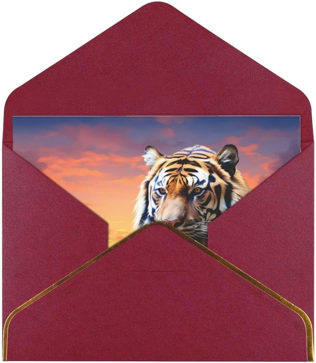 Wenskaarten Set - Kaarten Met Envelop - Gelegenheden Vieren - Parelmoer Papier - 18 cm x 13 cm - Donkerrood