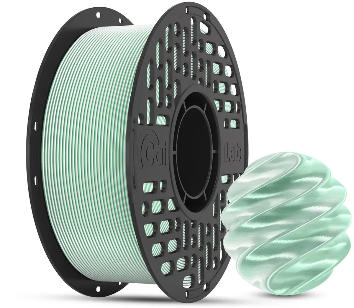 Dual Color Silk PLA Filament 1KG – Mint Groen & Parelwit – 1.75mm – Zijdeglans 3D Printer Filament