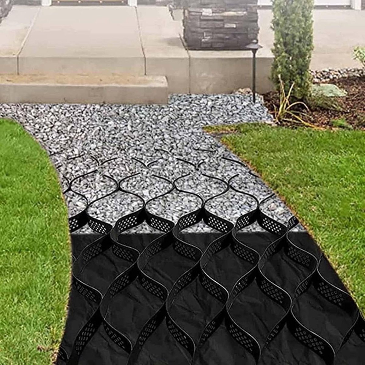 Grindroosters - Honingraat Stabilisator - Pad Versterken - Hoge Belastbaarheid - 10m x 6m - Zwart