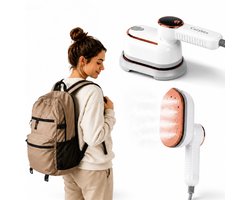 Caryota Stoomstrijkijzer 2in1 - Mini Strijkijzer - 3 Stoomstanden - Reis Strijkijzer - Kledingstomer - 1400W - 15s warm - 180° Roteerbare Stoomkop - LCD - Steamer - 650g