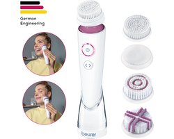 Beurer FC 95 Pureo Deep Cleansing Gezichtsreinigingsborstel - Gezichtsreiniger - Elektrisch - 2 Rotatiestanden - 4 Borstels - 3 Snelheden - Waterbestendig IPX 7 - Timer - Incl. netadapter en laadstation - 3 Jaar garantie