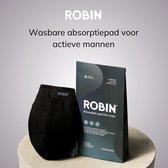 Robin Underwear Wasbare Incontinentie Inlegger Mannen - Zwart - Lekvrije Absorptiepad bij Licht Urineverlies, Nadruppelen en Druppelverlies tot 70 ml