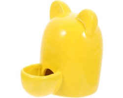 Keramische Voerbak - Dieren Voerbak - Knaagdier Voeren - Gladde Afwerking - 11 x 10 x 7.5 cm - Geel