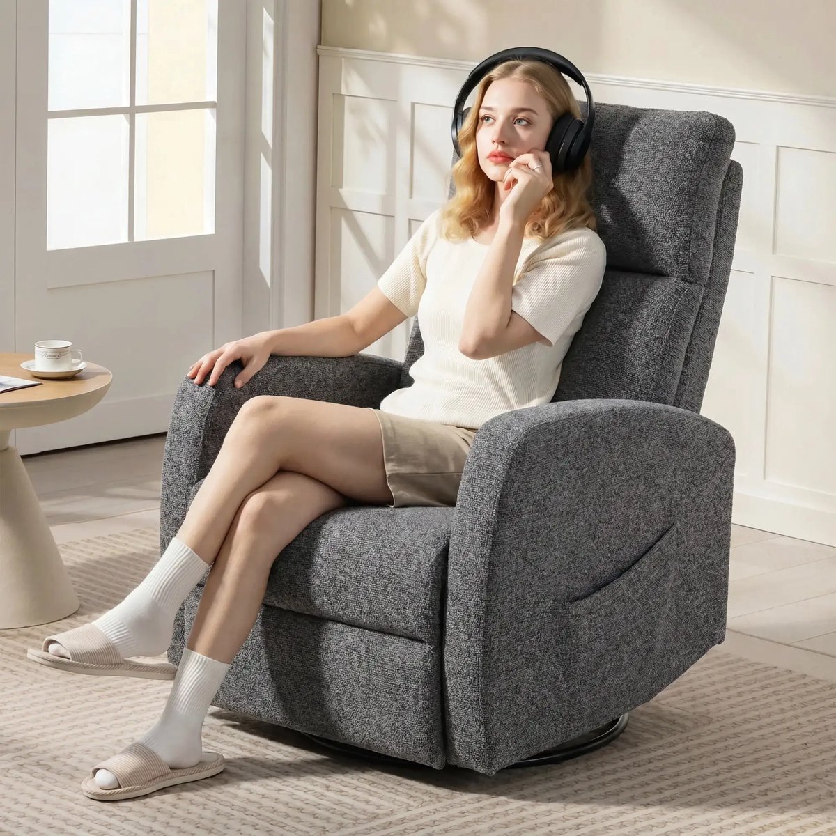 Smart-Elite Massagestoel Donkergrijs met Armleuning - afbeelding 3