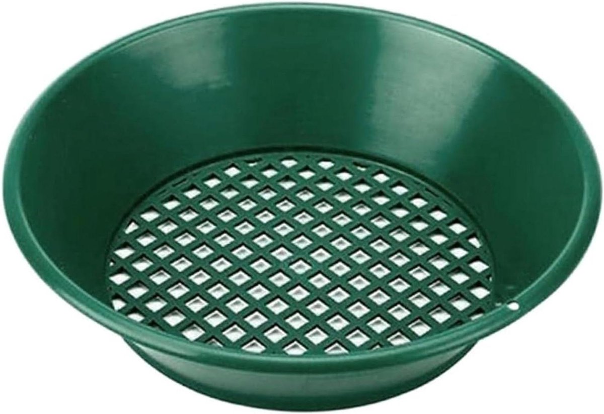 Gouden Zeefpan - Zeef Goud - Metaaldetectie Schatten - Efficiënt Mesh Ontwerp - 36 x 36 x 9 cm - Groen