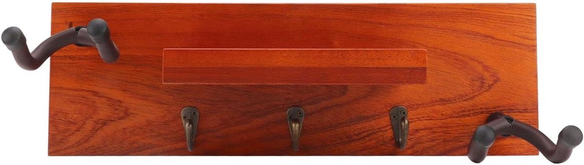 Gitaar Wandrek - Muurhanger Instrument - Instrument Opslag - Met Bovenvak - 44 x 15 x 6 cm - Zwart