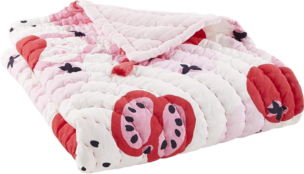 Kinder Sprei - Dekbedovertrek Gewatteerd - Bed Opdekken - Zacht Katoen - 120x150 cm - Bloemenpatroon