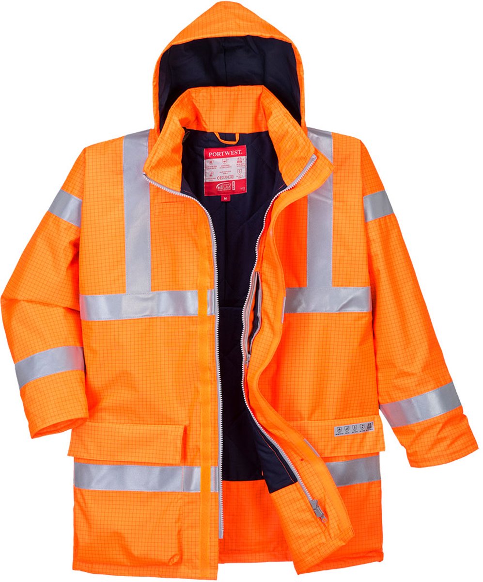 Portwest Bizflame Regen Hi-Vis Ademende en Antistatisch FR Jack S778 Oranje