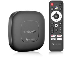 Siltcon® Android TV Box 4K & 8K HDR – Streaming Box - 2.4 & 5 GHz WiFi & Bluetooth – 16GB – Geschikt voor Google TV Streamer & Assistant– Upgrade elke TV naar SmartTV - Geschikt voor 3000+ apps! - Zwart