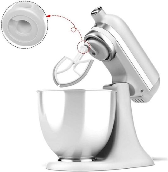 Mixer Accessoire - Platte Klopper - Beslag Maken - Flexibele Siliconen Rand - 18 cm - Grijs — afbeelding 3