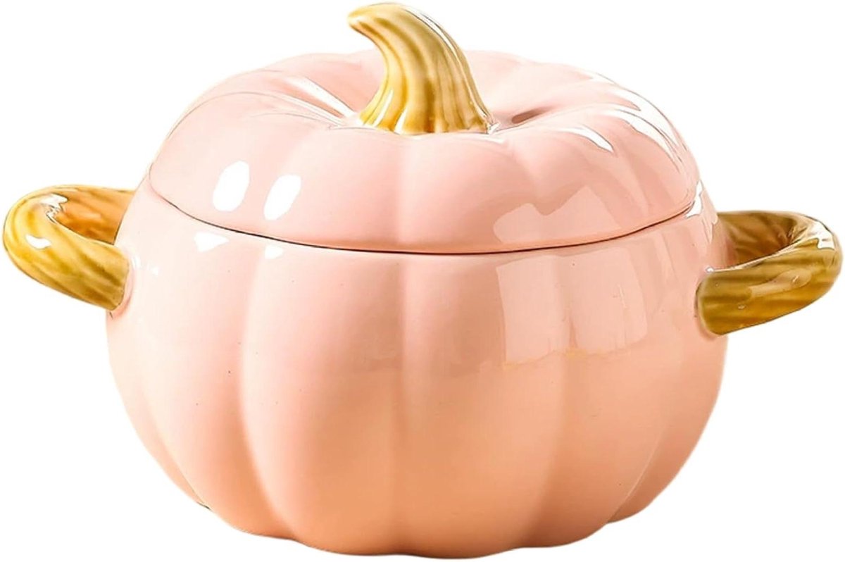 Pompoen Dutch Oven - Keramische Pot - Stoofschotels Maken - Non-stick Coating - 1.7 Liter - Oranje