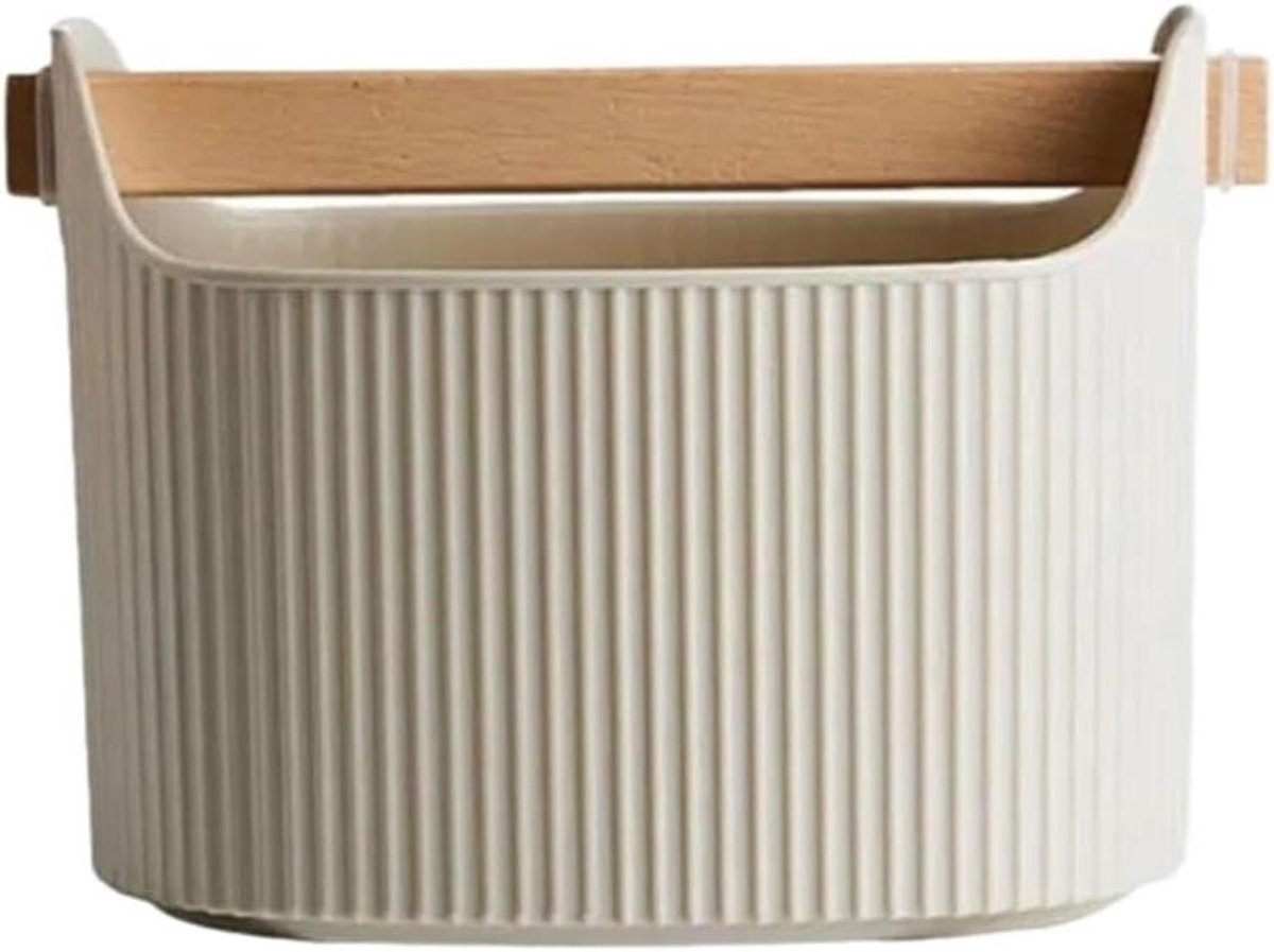 Koffie Knock Box - Afvalbak Koffiedik - Espresso Bereiden - Schokabsorberend Antislip - Compact Ontwerp - Beige