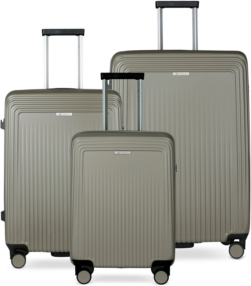 Bugatti Linea 4 wielen Kofferset 3-delig - Harde bagage - TSA slot - olive