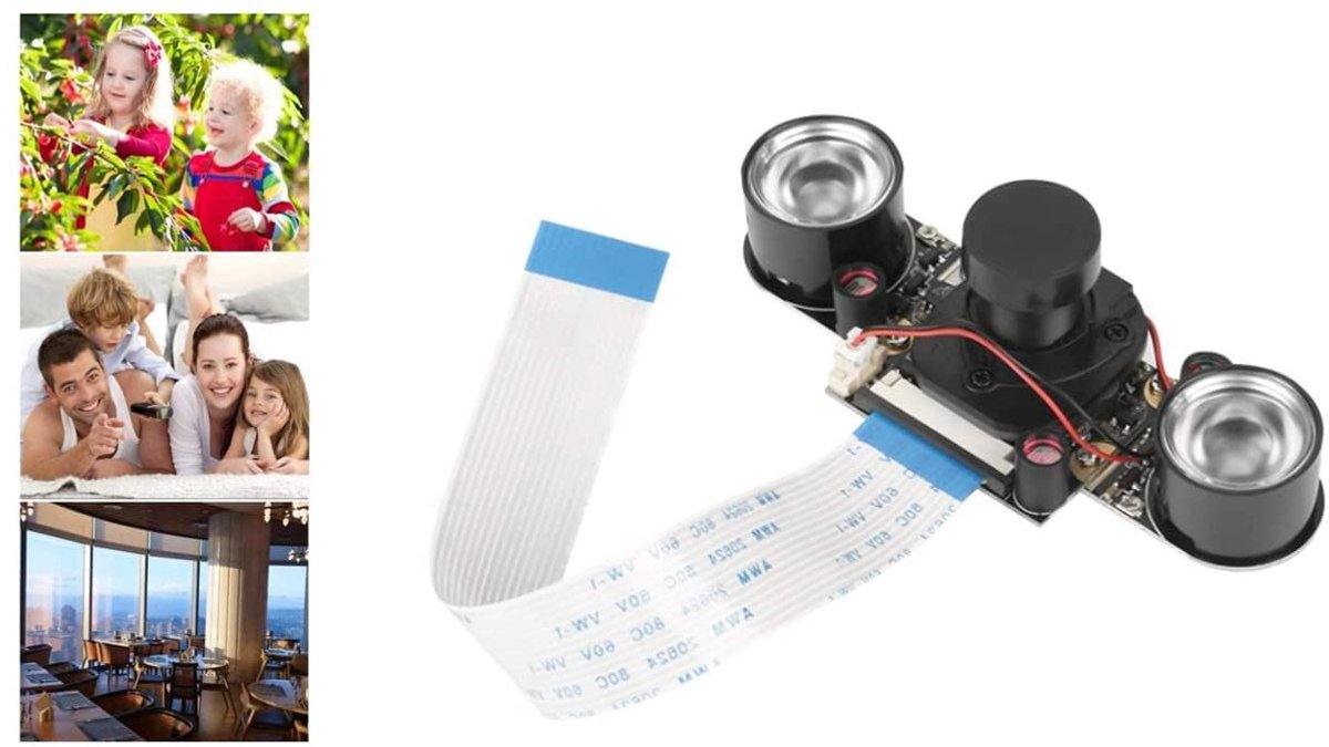 Camera module - 5MP HD camera - Slimme AI projecten - Met nachtzicht - 8x3x2.8 cm - Zwart