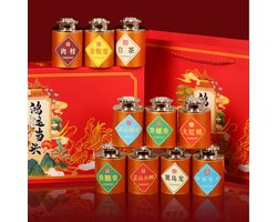 Luxe Chinese Thee Cadeauset - 10 Smaakvariaties in Blikjes met Draagtas