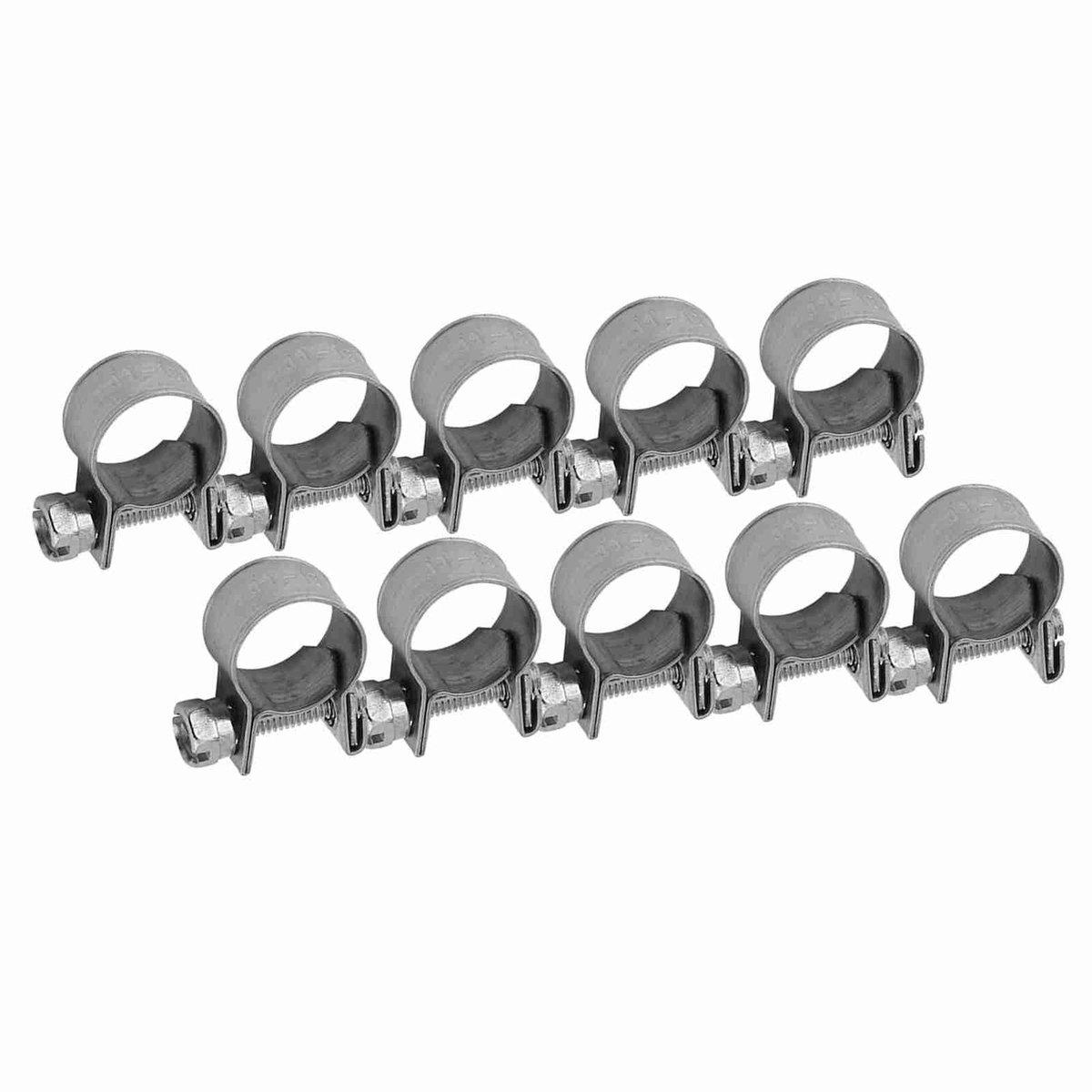 Dailygoods- Slangklem RVS 10 Stuks - Slangklemmen Set - Slangklemmen Assortiment - Slangklemtang - Verstelbare Slangklemmen - Geschikt voor Siliconeslangen - Slangenklem
