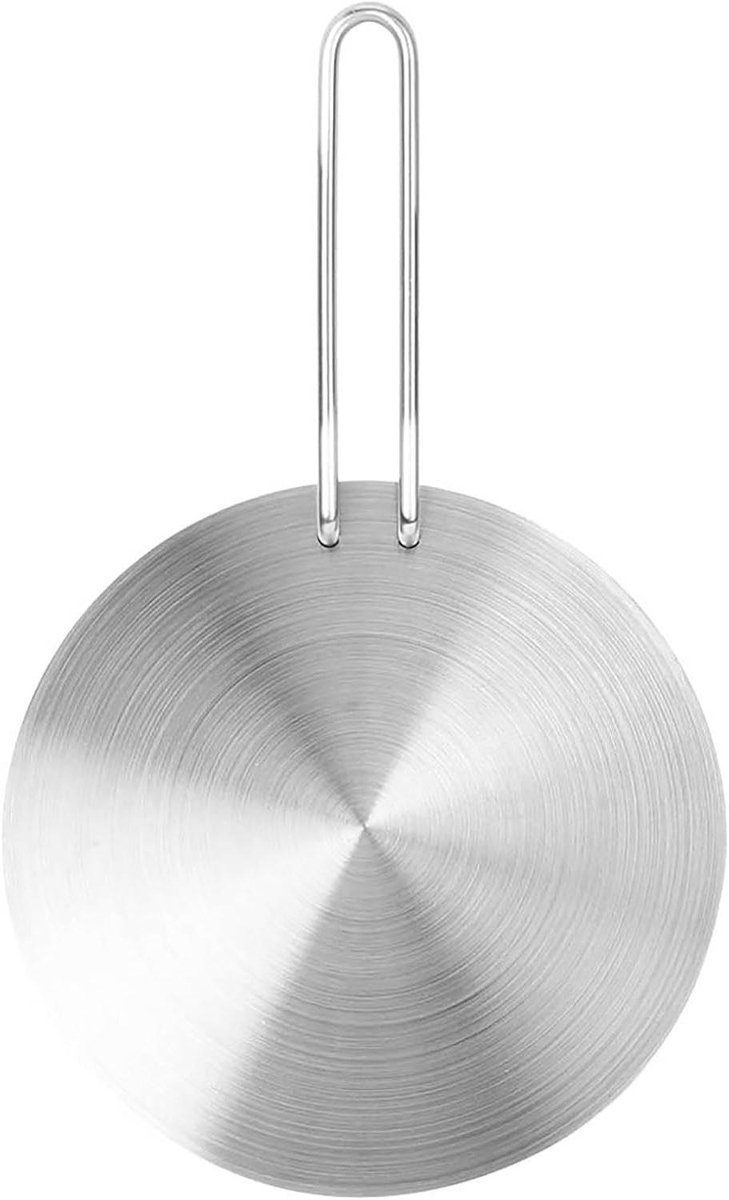 Warmteverspreider Plaat Inductie Adapter Gelijkmatig Koken Roestvrij Staal Keuze 20-24cm Zilver
