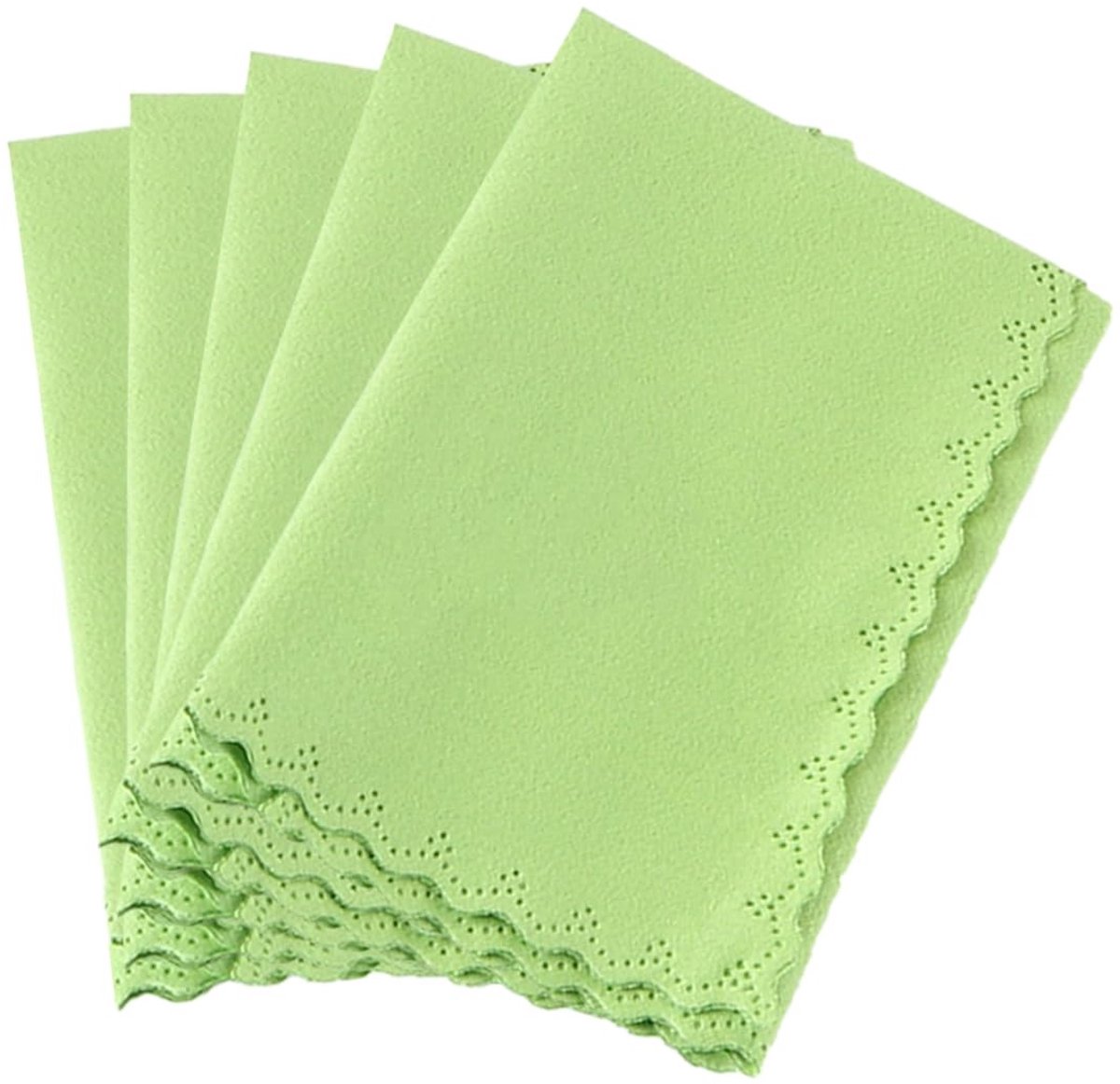 Dailygoods- Polijstreinigingsdoekjes 5 Stuks - Microvezeldoekjes - Muziekinstrumenten - 25 x 25 cm - Groen - Superzacht oppervlak - Microvezeldoek