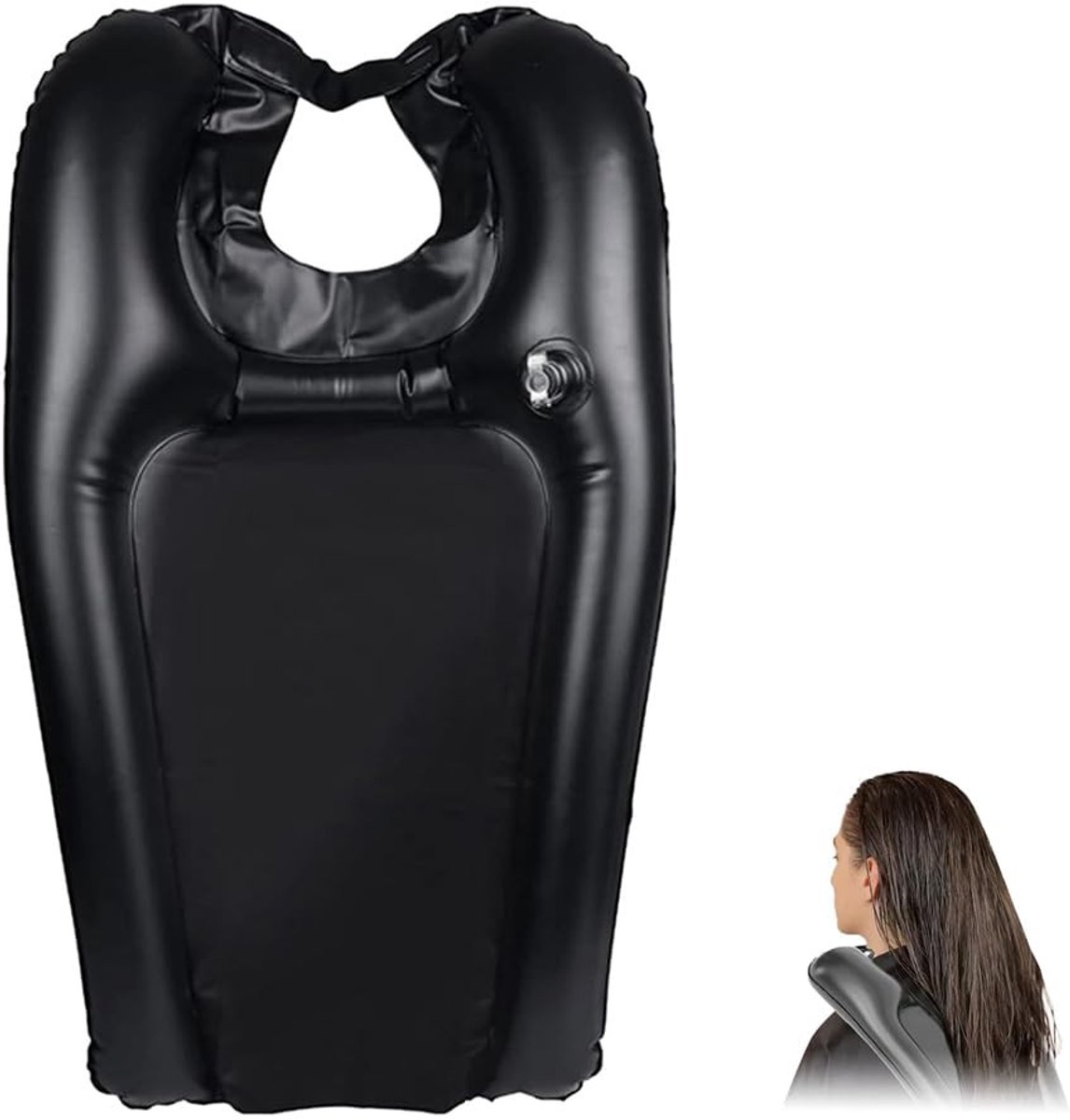 Dailygoods- Kapperswastafel Draagbaar - Hoofdsteun - Opblaasbaar - Voor Thuis - Voor Senioren/Zwangere Vrouwen - Gehandicapten - Shampookom