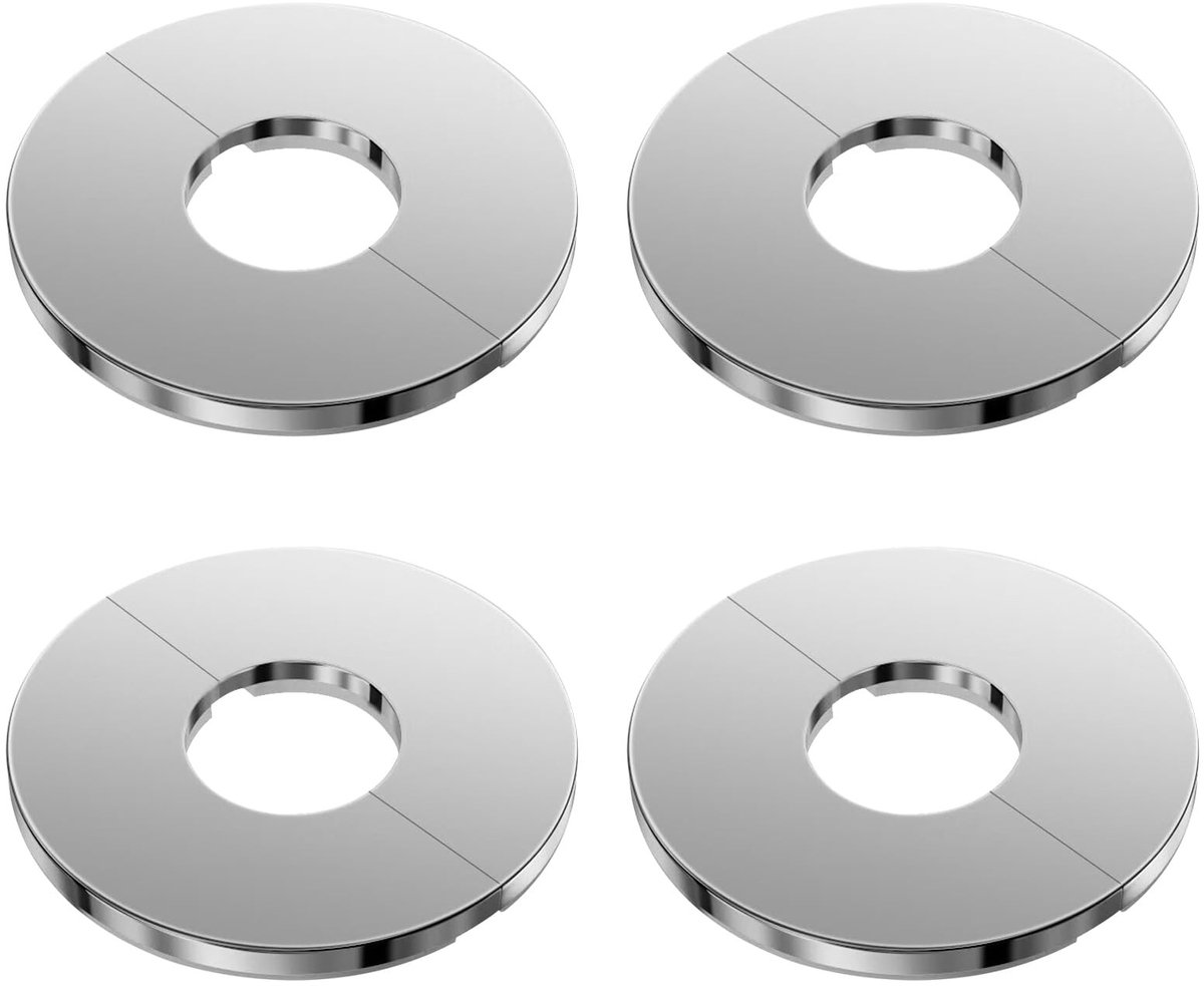 Dailygoods- Buisafdekkingen 4 Stuks - Roestvrij Staal - Verwarmingsbuisrozetten - Afdekrozetten 24 mm - Kraanrozet - Eenvoudige Montage - Rozet